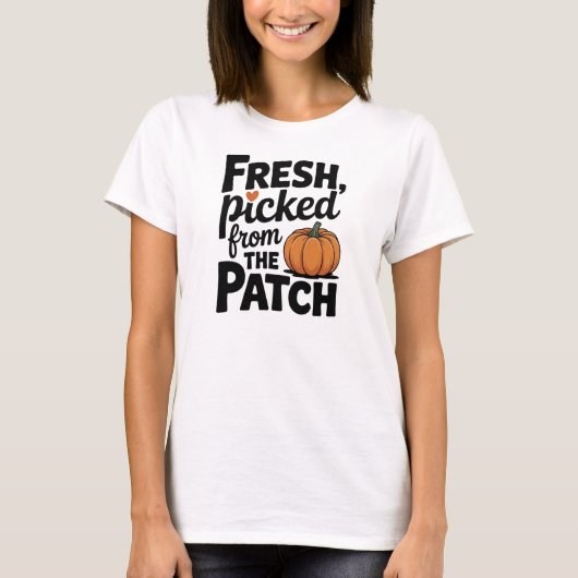 Mooie Pompoenveld Grafische Afbeelding T-shirt (Voorkant)