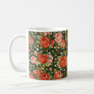 Mooie pony bloemen naadloos patroon koffiemok