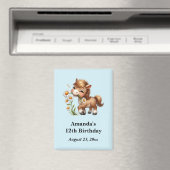 Mooie Pony Die Madeliefjes Eet Feestje Bewaar de D Magneet (Insitu (Vaatwasser))