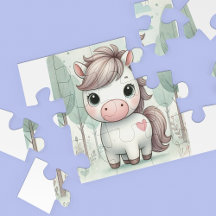 Mooie pony in een fantasievol bos legpuzzel