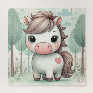 Mooie pony in een fantasievol bos legpuzzel