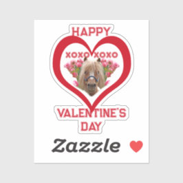 Mooie pony in het rood Valentijnsdag voor kinderen Sticker