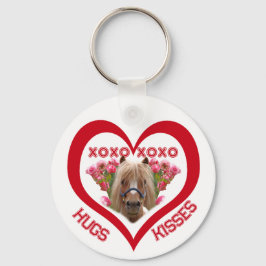 Mooie Pony in Rode Valentijnsdag Sleutelhanger