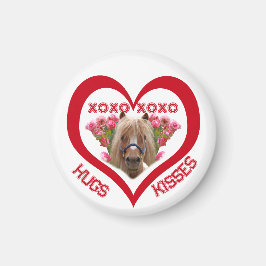 Mooie pony in rood Valentijnsdag Magneet