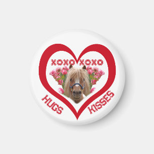 Mooie pony in rood Valentijnsdag Magneet