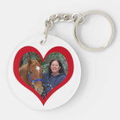 Mooie pony in rood Valentijnsdag Sleutelhanger (Achterkant)