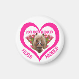 Mooie pony in roze Valentijnsdag Magneet