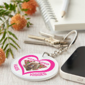 Mooie pony in roze Valentijnsdag Sleutelhanger (Voorkant Rechts)