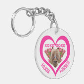 Mooie pony in roze Valentijnsdag Sleutelhanger (Voorkant Links)
