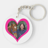 Mooie pony in roze Valentijnsdag Sleutelhanger (Achterkant)