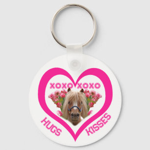 Mooie pony in roze Valentijnsdag Sleutelhanger