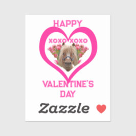 Mooie pony in roze Valentijnsdag voor kinderen Sticker