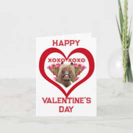 Mooie pony op Valentijnskaarten voor kinderen in h Notitiekaartje