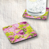 Mooie pony's en orchideeën bier onderzetter