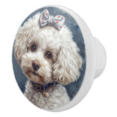 Mooie Poodle Keramische Knop (Rechts)