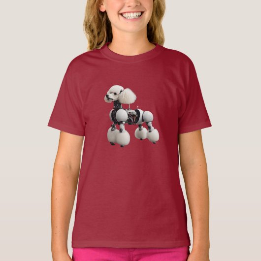 Mooie Poodle Robot Kinder T-Shirt (Voorkant)