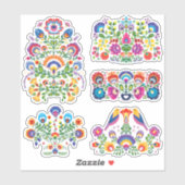 Mooie poolse folklore Wycinanki set-Sticker Sticker (Vel)