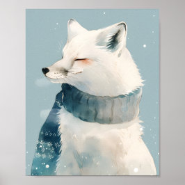 Mooie Poolvos-kinderkamer Muur Kunst Aquarel Poste Poster