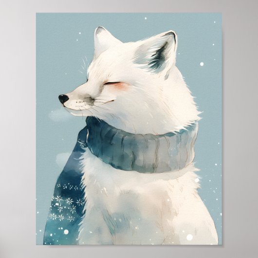Mooie Poolvos-kinderkamer Muur Kunst Aquarel Poste Poster (Voorkant)