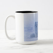 Mooie poolvos tweekleurige koffiemok (Links)