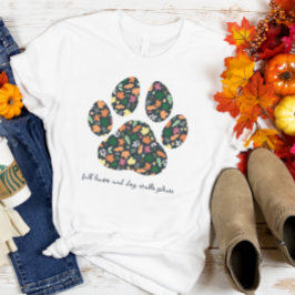 Mooie pootafdruk herfst T-shirt voor een hondenlie