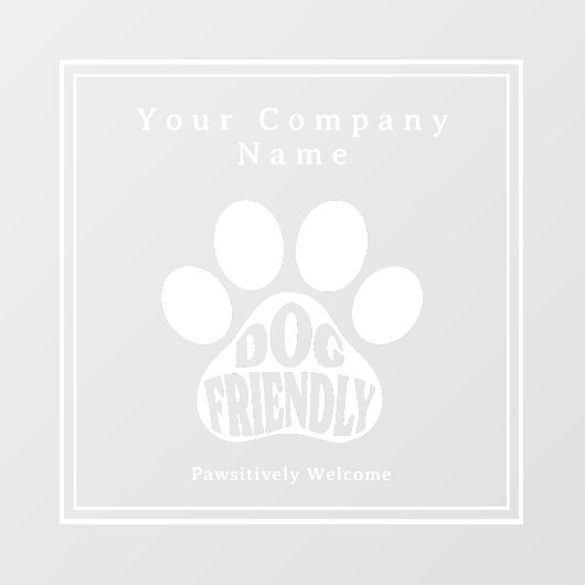 Mooie pootafdruk hondvriendelijk bordje raamsticke raamsticker (Vel)