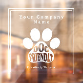 Mooie pootafdruk hondvriendelijk bordje raamsticke raamsticker (Vel 2)