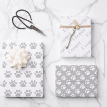 Mooie Pootafdrukken Aangepaste Naam Inpakpapier Ve