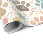 Mooie Pootafdrukken Cadeaupapier (Rol Hoek)