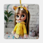 Mooie pop Blythe grote ogen mode stijlvol plezier Keramisch Ornament (Voorkant)