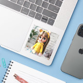 Mooie pop Blythe grote ogen mode stijlvol plezier Sticker (Laptop met iPhone)