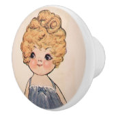 Mooie poppengezicht Dolly Dingle  Keramische Knop (Rechts)
