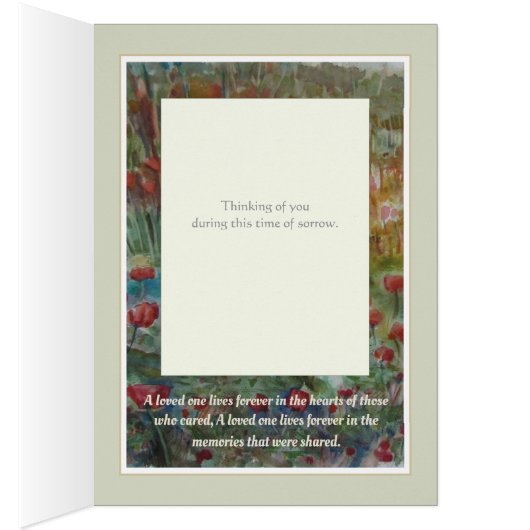 Mooie Poppies Sympathie Card (Binnen (Rechts))