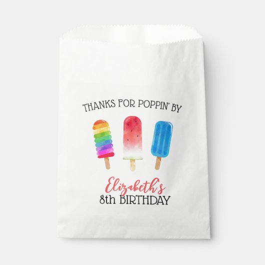 Mooie Popsicles Aangepaste Zakjes Voor Verjaardags (Voorkant)