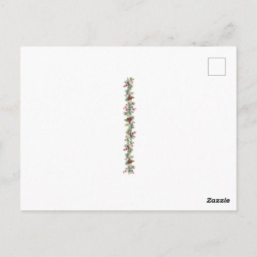 Mooie porseleinen Fairy Holly Pinecones Ornament Briefkaart (Achterkant)