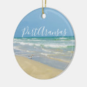 Mooie Port Aransas-strand Keramisch Ornament (Links)