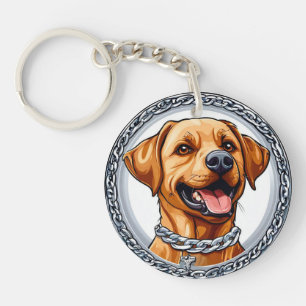 Mooie portret van een gele labrador - cadeau voor sleutelhanger