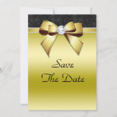 Mooie 'Posh Gold' en 'Black Jewel Birthday' Save The Date (Voorkant)