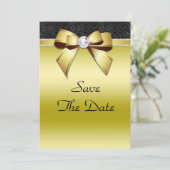 Mooie 'Posh Gold' en 'Black Jewel Birthday' Save The Date (Staand voorkant)