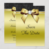 Mooie 'Posh Gold' en 'Black Jewel Birthday' Save The Date (Voorkant / Achterkant)