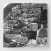 Mooie Positano 2 - BW Vierkante Klok (Voorkant)