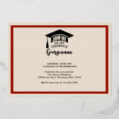 Mooie Post Afgestudeerde Folie Uitnodiging (Achterkant)