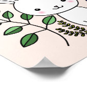 Mooie poster met konijn en bloemen voor de kinderk (Hoek)