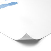 Mooie Poster met Teddybeer en Blauwe Ballonnen voo (Hoek)