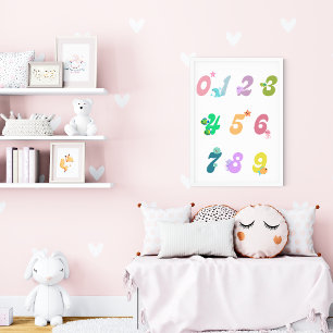 Mooie Poster met Zee Dieren en Cijfers voor Peuter