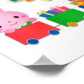 Mooie poster van een treintje met dieren (Hoek)