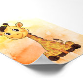 Mooie Poster van Giraffe Baby! Perfecte Kinderkame (Hoek)