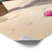 Mooie Poster van Konijn voor Zomerstrand voor Kind (Hoek)