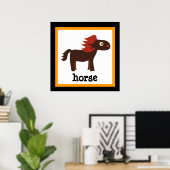 Mooie Poster van Paardensafari voor Kinderen (Thuiskantoor)
