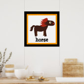 Mooie Poster van Paardensafari voor Kinderen (Keuken)